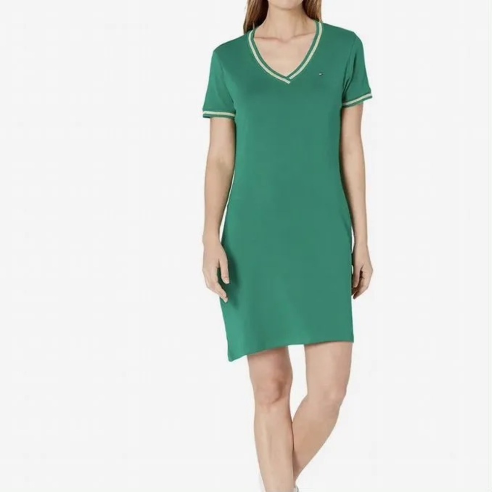 Tommy Hilfiger Green V-Neck Short Sleeve Tee